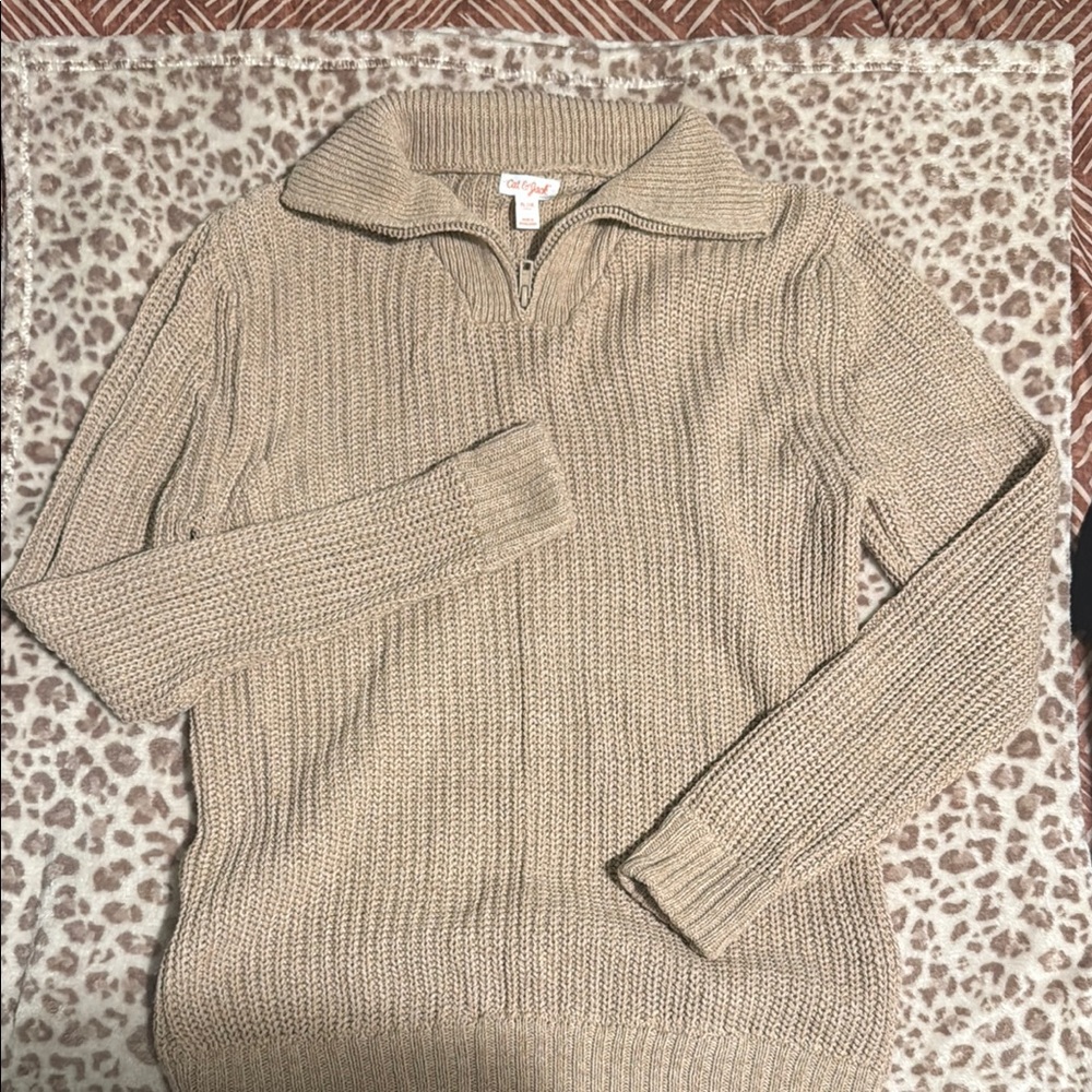 Boy’s Cozy Tan Knit Sweater